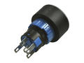 Switch; push button; LAS1-AWY-11/B/12V; ON-(ON); blue; LED 12V backlight; blue; solder; 2 positions; 5A; 250V AC; 22mm; 40mm; Onpow