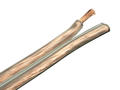 Wire; speaker; TLgYp; 2x2,50mm2; stranded; Cu; transparent; PVC; flat; -30...+80°C; 300V; 100m reel; Zamel Cet; RoHS; 3,7/7,5mm