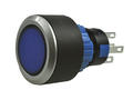 Przełącznik; przyciskowy; LAS1-AWY-11/B/12V; ON-(ON); niebieski; podświetlenie LED 12V; niebieski; do lutowania; 2 pozycje; 5A; 250V AC; 22mm; 40mm; Onpow