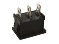 Switch; rocker; R9-32DS; ON-OFF-ON; 1 way; black; no backlight; bistable; 4,8x0,8mm connectors; 13x19,2mm; 3 positions; 6A; 250V AC; Highly