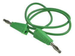 Test lead; 22.100.050.4; 2x banana plug; 4mm; 0,5m; PVC; 0,75mm2; green; 15A; 60V; nickel plated brass; Amass; 3.106