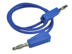 Test lead; 22.100.050.5; 2x banana plug; 4mm; 0,5m; PVC; 0,75mm2; blue; 15A; 60V; nickel plated brass; Amass; 3.106