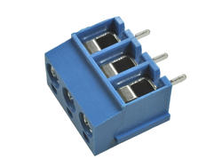 Terminal block; XY305A-03P 5.0mm; AK120; 3 ways; R=5,00mm; 12,5mm; 17,5A; 250V; through hole; straight; square hole; cross screw; screw; horizontal; 2,5mm2; blue; Xinya; RoHS