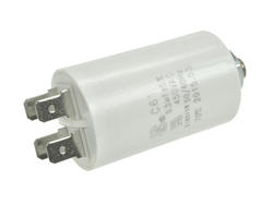 Capacitor; motor; MKSP; 0,5uF; 450V AC; fi 30x49mm; 6,3mm connectors; screw with a nut; S-cap; RoHS
