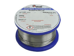 Soldering wire; 1,0mm; reel 0,25kg; Sn60Pb38Cu2/1,0/0,25; lead; Sn60Pb38Cu2; Cynel; wire; SW26/3/2.5%; solder tin