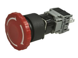 Przełącznik; bezpieczeństwa; przyciskowy; LAS1-BY-11TSA/R; ON-OFF+OFF-ON; grzybkowy; odkręcany; 1 tor; czerwony; bez podświetlenia; bistabilny; do lutowania; 5A; 250V AC; Onpow