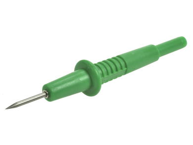Test probe; 20.156.4; green; 2mm; pluggable (4mm banana socket); 10A; 1000V; 103mm; safe; stainless steel; PA; Amass; RoHS; 4.401