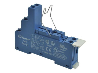 Gniazdo przekaźnika; F95.05.SMA; na szynę DIN35; śrubowy na panel; niebieski; z obejmą; Finder; RoHS; 40.52; 40.61; HF115; RM84; RM85; RM94