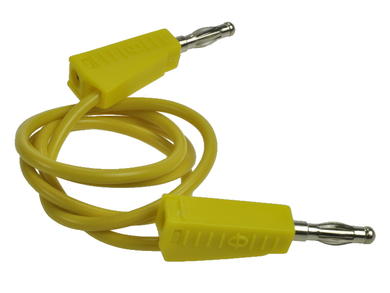 Test lead; 22.100.050.3; 2x banana plug; 4mm; 0,5m; PVC; 0,75mm2; yellow; 15A; 60V; nickel plated brass; Amass; 3.106