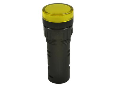 Indicator; AD16-16E/Y-24; 16mm; LED 24V backlight; yellow; screw; black; IP40; 39mm; Onpow; RoHS