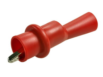 Crocodile clip; 27.718.1; red; 63,5mm; pluggable (4mm banana socket); nickel plated steel; Amass; RoHS; 8.104