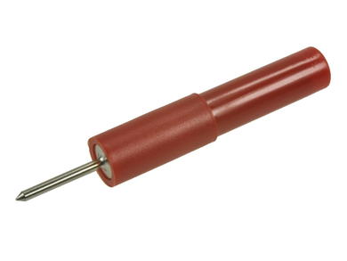 Connecting plug; Elektro-PJP; ADA32/1.4-RT; needle 1,4mm / banana socket 4mm; red; 55mm; 10A; 70V; nickel plated brass; RoHS