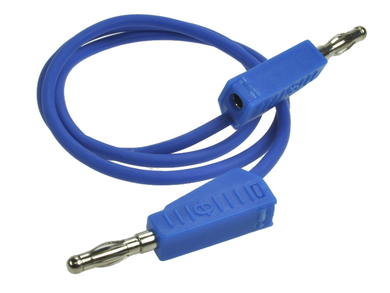 Test lead; 22.100.050.5; 2x banana plug; 4mm; 0,5m; PVC; 0,75mm2; blue; 15A; 60V; nickel plated brass; Amass; 3.106