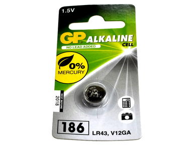 Bateria; alkaliczna; AG12/LR1142; 1,5V; blister; fi 11,6x4,2mm; GP Batteries; AG12