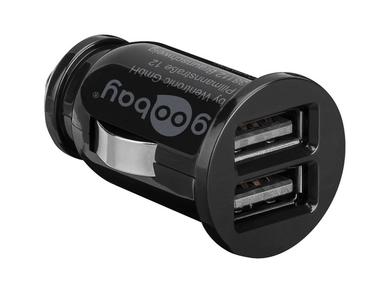 Charger; car; CAR-58912; 5V DC; 3,1A; 15W; 2x USB socet type A; 12÷24V DC; without cable; plug for car lighter socket; black; Goobay; RoHS