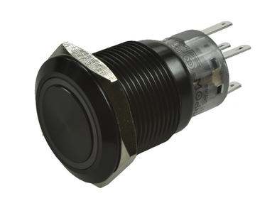 Przełącznik; przyciskowy; LAS1-AGQ-11ZE/G/12V/A; ON-ON; 1 tor; podświetlenie LED 12V; zielony; ring; bistabilny; na panel; 5A; 250V AC; 19mm; IP40; Onpow; RoHS