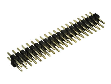 Piny (wtyk); kołkowe; PLMD40S; 2,00mm; czarny; 2x20; proste; 2mm; 2,8/4mm; przewlekany (THT); złocone; RoHS
