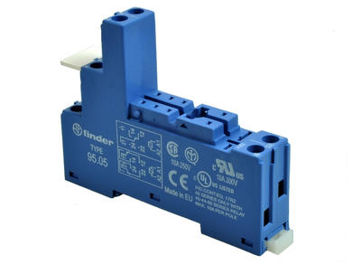 Relay socket; F95.05.0; DIN rail type; panel mounted; blue; without clamp; Finder; RoHS; 40.52; 40.61; HF115; RM84; RM85; RM94