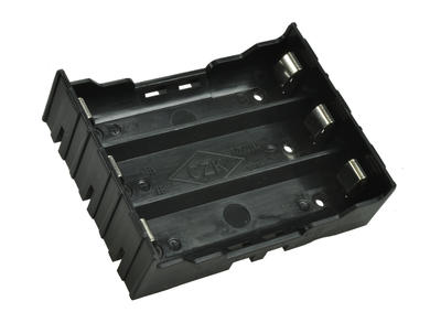 Battery holder; 1045; 3x18650; for PCB horizontal; container; black; 18650