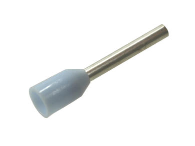 Cord end terminal; 8mm; ferrule; insulated; KRI025P08; blue; straight; for cable; 0,25mm2; tinned; crimped; 1 way