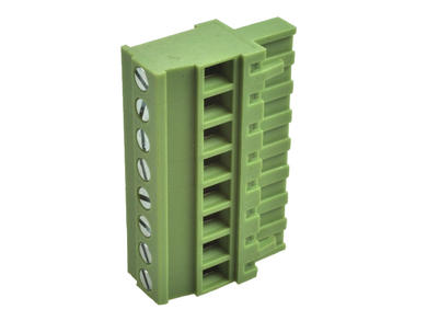 Terminal block; XY2500F-BV-08P; 8 ways; R=5,08mm; 25,8mm; 12A; 300V; for cable; straight; square hole; slot screw; screw; horizontal; 2,5mm2; green; Xinya; RoHS