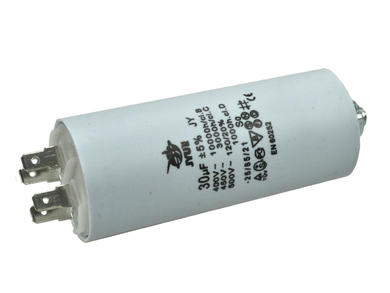 Capacitor; motor; 30uF; 450V AC; fi 40x93mm; 6,3mm connectors; screw without nut; RoHS Capacitor; motor; 30uF; 450V AC; fi 40x93mm; 6,3mm connectors; screw without nut; RoHS