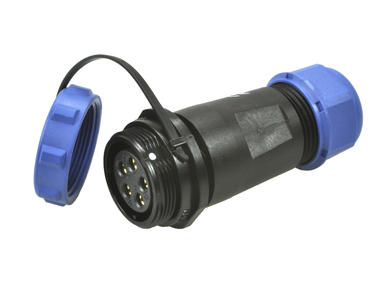 Gniazdo; SP2111C/S5II-2C; 5 torów; śrubowy; 1,0mm2; 7-12mm; SP21; na przewód; IP68; 30A; 500V; Weipu; RoHS; SP2111/S5II-2