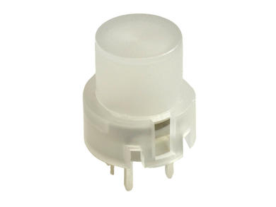 Tact switch; 12mm; 14,3mm; KS01-BLV-3 LED; 12,8mm; through hole; 4 pins; clear; round shape; OFF-(ON); LED 5V backlight; green; 10mA; 35V DC; 130gf; Highly; RoHS