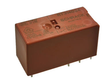 Relay; electromagnetic miniature; RT314024; 24V; DC; SPDT; 16A; 250V AC; 8A; 30V DC; PCB trough hole; for socket; TE Conectivity; RoHS