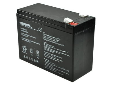 Akumulator; kwasowy bezobsługowy AGM; LP10-10; 12V; 10Ah; 151x65x111(116)mm; konektor 4,8 mm; VIPOW; 2,6kg