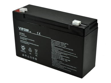 Rechargeable battery; lead-acid; maintenance-free; LP6-12; 6V; 12Ah; 150x50x94(99)mm; connector 4,8 mm; VIPOW; 1,97kg