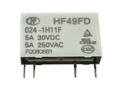 Relay; electromagnetic miniature; HF49FD-024-1H11F   (JZC49F); 24V; DC; SPST NO; 5A; 250V AC; 5A; 30V DC; PCB trough hole; Hongfa; RoHS