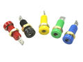 Banana socket; 4mm; 24.244.4; green; 6,3mm connector; 29,5mm; 24A; 60V; zinc plated brass; ABS; Amass; RoHS