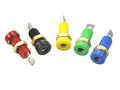 Banana socket; 4mm; 24.244.5; blue; 6,3mm connector; 29,5mm; 24A; 60V; zinc plated brass; ABS; Amass; RoHS