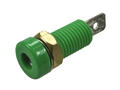 Banana socket; 4mm; 24.244.4; green; 6,3mm connector; 29,5mm; 24A; 60V; zinc plated brass; ABS; Amass; RoHS