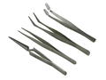 Set of tweezers; HY1400; 136mm; blade-bone; straight; curved; metal