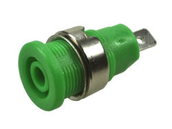 Banana socket; 4mm; 24.306.4; green; 4,8mm connector; 23,5m; 32A; 1kV; zinc plated brass; ABS; Amass; RoHS