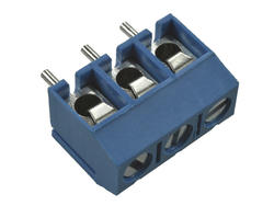 Terminal block; XY301V-3P; AK301; 3 ways; R=5,00mm; 10mm; 16A; 300V; through hole; straight; round hole; slot screw; screw; horizontal; 1,5mm2; blue; Xinya; RoHS