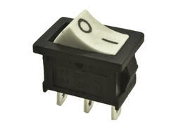 Przełącznik; klawiszowy (kołyskowy); PK-WB1; ON-OFF; 1 tor; biały; bez podświetlenia; bistabilny; konektory 4,8x0,8mm; 13x19,2mm; 2 pozycje; 3A; 250V AC; Talvico