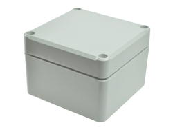 Enclosure; multipurpose; Z111SJ-TM; ABS; 82mm; 80mm; 55mm; IP67; light gray; hermetic; wiith cast gasket and brass bushing; Kradex; RoHS