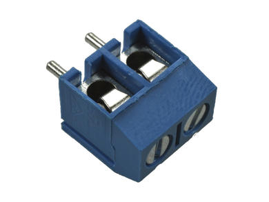 Terminal block; XY301V-2P; AK301; 2 ways; R=5,00mm; 10mm; 16A; 300V; through hole; straight; round hole; slot screw; screw; horizontal; 1,5mm2; blue; Xinya; RoHS