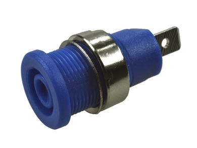 Banana socket; 4mm; 24.306.5; blue; 4,8mm connector; 23,5m; 32A; 1kV; zinc plated brass; ABS; Amass; RoHS