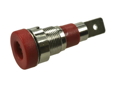 Banana socket; 4mm; 24.241.1; red; 4,8mm connector; 28mm; 24A; 60V; zinc plated brass; PA; Amass; RoHS