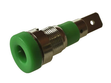 Banana socket; 4mm; 24.241.4; green; 4,8mm connector; 28mm; 24A; 60V; zinc plated brass; PA; Amass; RoHS