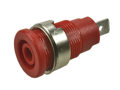 Banana socket; 4mm; 24.306.1; red; 4,8mm connector; 23,5m; 32A; 1kV; zinc plated brass; ABS; Amass; RoHS