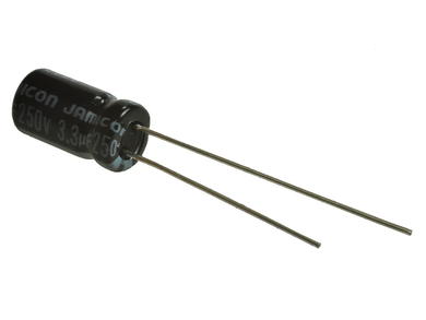 Kondensator; elektrolityczny; 3,3uF; 250V; TK; TKR3R3M2EE11M; fi 6,3x11mm; 2,5mm; przewlekany (THT); luzem; Jamicon; RoHS