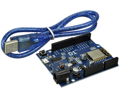 Module; WiFi; ESP8266-WiFi; ESP8266; I2C; SPI; UART; 14; 4 MB; pin strips; mikroUSB; supply DC; OTA (Over The Air)