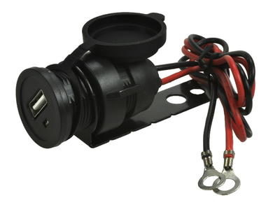 Charger; car; ML588; 5V DC; 1A; 0W; USB socet type A; with wires; with mounting bracket; panel mounting; RoHS