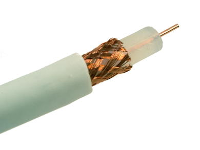 Wire; coaxial; RG59 B/U 75ohm; wrapped 1x0,25mm2; solid; Cu; white; PE; PVC; round; shielded; 50V; 100m reel; Zamel Cet; RoHS