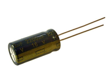 Capacitor; Low Impedance; electrolytic; 2200uF; 16V; LE220016; diam.10x20mm; 5mm; through-hole (THT); bulk; RoHS